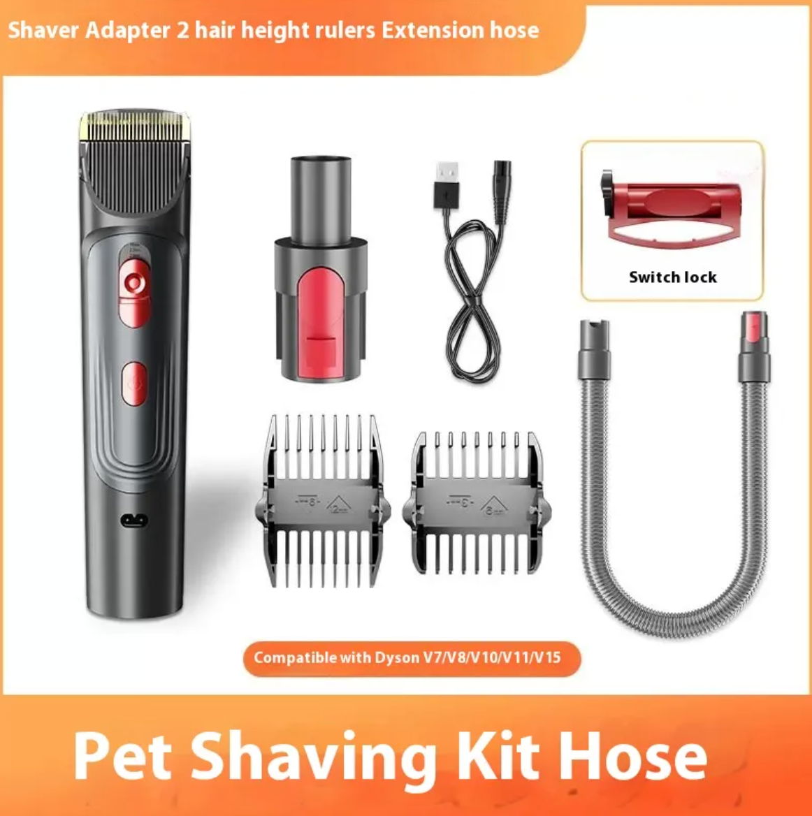 Full Series Pet Shaver Comb Suit with Hair Suction Head for Dogs and Cats